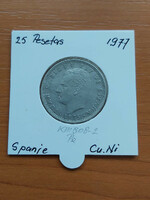 Spanish 25 pesetas 1975 (77) juan carlos i, cuni, in a paper case