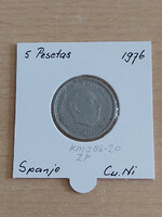 Spanish 5 pesetas 1957 (76?75?) Cuni, gral. Francisco franco in paper case