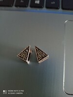Unique silver earrings/ marcasite