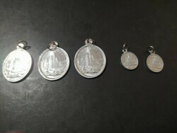 5 Mária zell grace pendants, religious coins!
