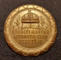 Királyi Magyar Autómobil - Club Vezetője , sorszámozott névre szóló (46mm) aranyozott .  POSTA VAN !