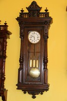 German pewter three-weight, quarter strike wall clock 132 cm