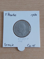 Spanish 5 pesetas 1975 (80) juan carlos i, cuni, in a paper case