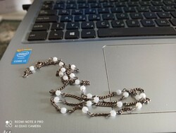 Ezüst lánc cseh opal üveggel