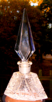Csiszolt kristály   illatszeres üveg- csiszolt eredeti dugóval-szép kézműves munka