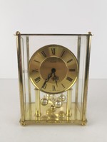Old Heavy Copper Kundo Swivel Mantel Clock / Mid Century West German / Quartz / Retro / Old