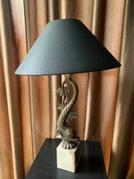Antik delfines asztali lámpa