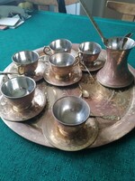 Beautiful copper Turkish coffee set made in a manufactory