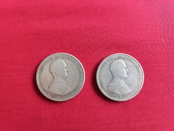 2 darab Horthy ezüst 5 pengő, 1930