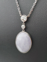 From 99T1ft Hungarian antique collie brilliant 0.3ct 14k white gold 5.62G snow-white stones with moonstone modern chain