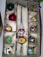 Retró mini karácsonyfadíszek készletben