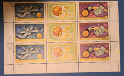 Space research stamp block of nine a/4/15