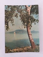 Régi képeslap 1965 fotó levelezőlap Balaton hajó tájkép