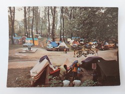 Old postcard retro photo postcard 1983 Balatonszárszó camping