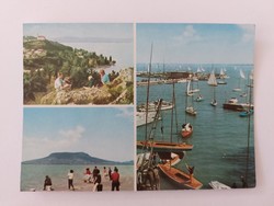 Régi képeslap retro fotó levelezőlap Balaton hajók