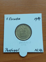 Portugal 5 escudo 1989 ni brass paper case