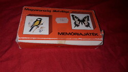 Régi 1970 -s Magyar Kártyagyáras MEMÓRIA KÁRTYA  magyar állatok dobozával a képek szerint