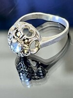 Antique silver ring with aquamarine stone