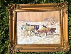 Benyovszky - horse-drawn sleigh.