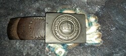 I-vh s belt buckle with leather tab