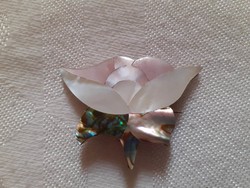 Mexican alpaca brooch with mother-of-pearl decoration