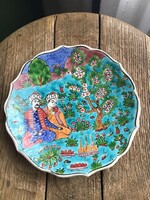 Hand-painted Turkish majolica wall decorative plate