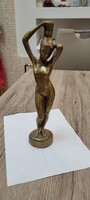 Copper female nude figural sculpture.