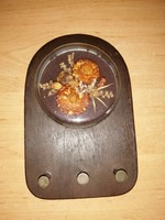 Retro szalmavirágos fali kulcstartó 12*18 cm (z)