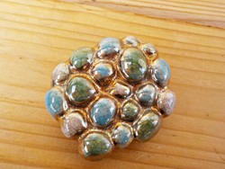 Blister colored ceramic badge, brooch