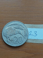New Zealand new zealand 20 cents 1987 kiwi bird, elizabeth ii, copper-nickel 23.
