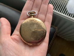 Antique elgin gilded triple lid pocket watch, not working, for spare parts, reserved around 1900