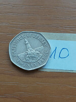 JERSEY 20 PENCE 2002  Réz-nikkel, La Corbière világítótorony 10.