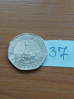 JERSEY 20 PENCE 2009  Réz-nikkel, La Corbière világítótorony  37.