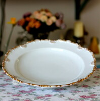 Antique Biedermeier porcelain large sideboard, serving bowl, thickly gilded