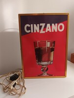 Retro Cinzano világító reklámtábla