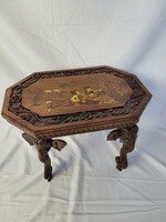 Early 20th century Indian-inspired hand-carved side table