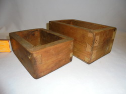 Két darab régi fadoboz, tároló doboz - együtt