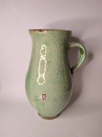 Old Csákvár green-glazed folk earthenware pot