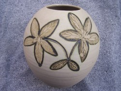 éva Bod: spherical vase - marked, flawless. Quality retro piece