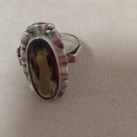 Antik ezüst gyűrű 925- ös ezüst ! Vilàgos zöld àttetsző kővel !