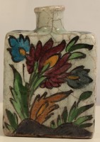 Perzsa iznik stílusú kerámia palack 19. század