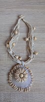Summer necklace using shells and wood