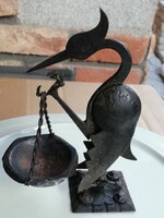 Vas madár-régi fém szobor
