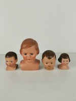 Art deco papier mache toy doll heads / antique doll head / old / retro / mid century / hand painted