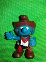Retro traffic goods marked peyo 1981 smurf hoops cowboy dwarf rubber figure according to the pictures