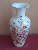 Hibátlan! Zsolnay, kézzel festett, gyönyörű virágmintás váza 27 cm.