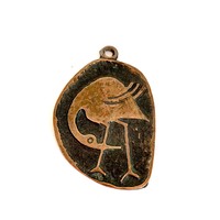 Vintage bronz madár mintás nagy fém medál, régi medál nyaklánchoz, az 1970-es évekből származik