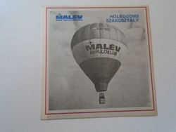 D194916 Malev flying club hot air balloon division sticker - 1970-80