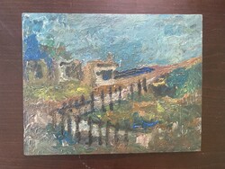 Unknown painter: landscape with fence