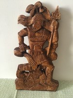 Wood carved wall picture 40cm. Saint Florian is the patron saint of firefighters